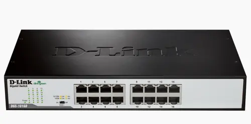Switch, D-Link 16-Port 10/100/1000Mbps Copper Gigabit Ethernet Switch, rack mountable - 1