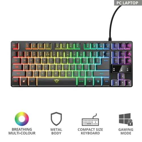 Клавиатура, TRUST GXT 833 Thado TKL Gaming Keyboard US - image 4