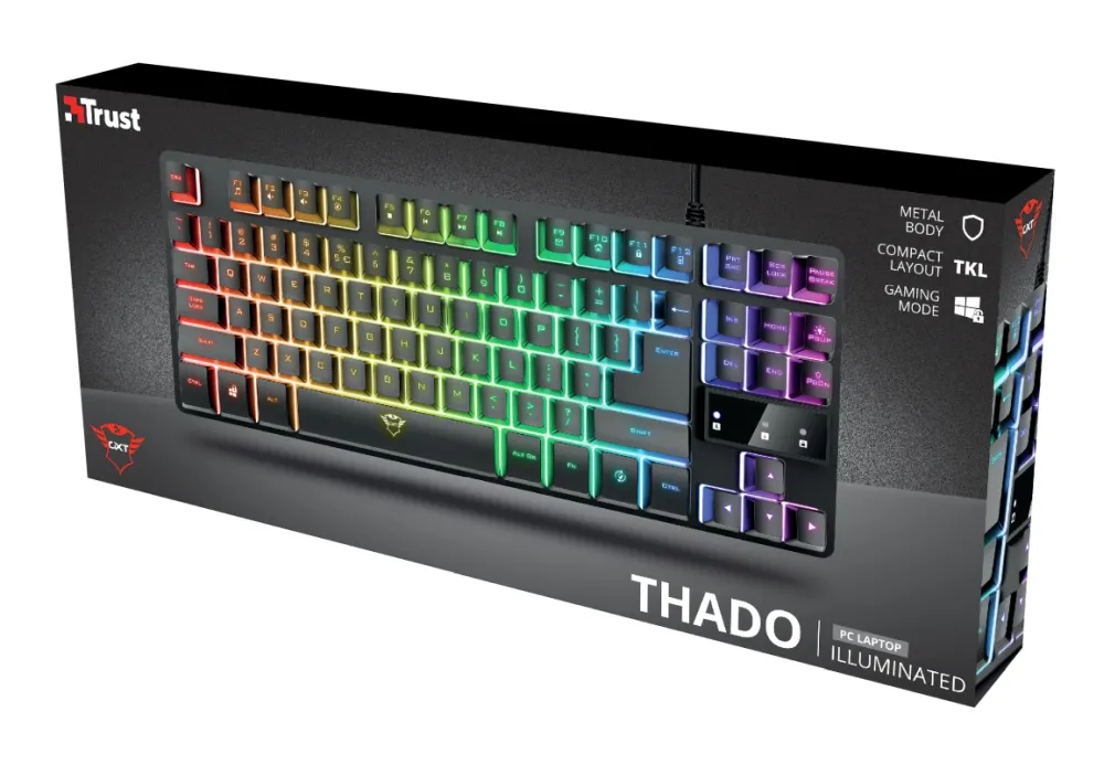 Клавиатура, TRUST GXT 833 Thado TKL Gaming Keyboard US - image 5