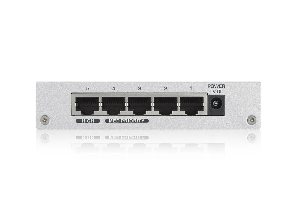 Комутатор, ZyXEL GS-105B v3, 5-port 10/100/1000Mbps Gigabit Ethernet switch, desktop, metal housing - image 2