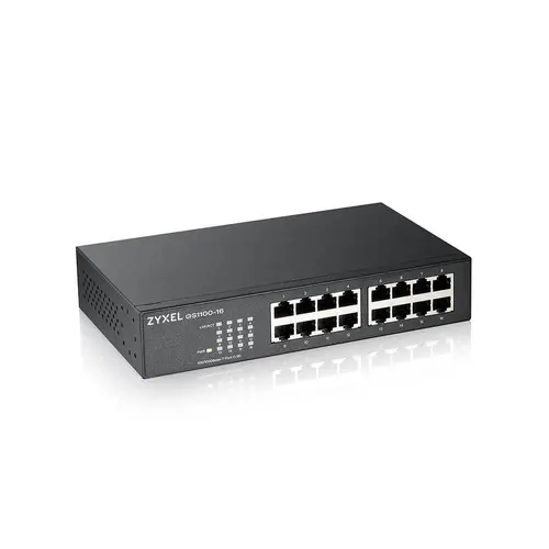 Switch, ZyXEL GS1100-16 v3 16-port Gigabit Unmanaged Switch - 1