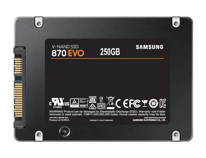Σκληρός δίσκος, Samsung SSD 870 EVO 250GB Εσωτ. 2.5" SATA, V-NAND 3bit MLC, Ταχύτητα ανάγνωσης έως 560MB/s, Ταχύτητα εγγραφής έως 530MB/s, Controller