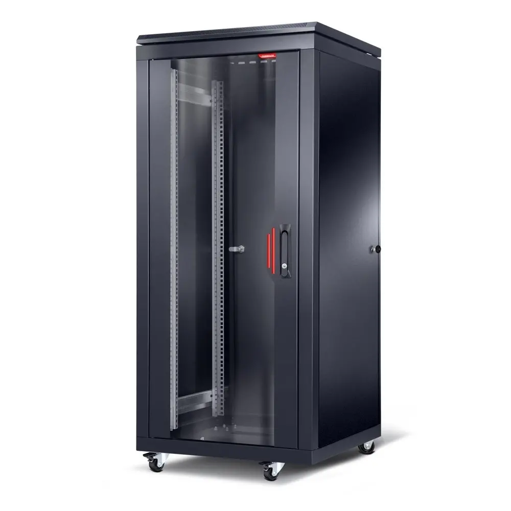 Комуникационен шкаф, Formrack 19" Free standing rack 26U 600/800mm, height: 1384 mm, loading capacity: 600 kg, front tempered glass door, openable locking sides and back (does not include castor/feet group)