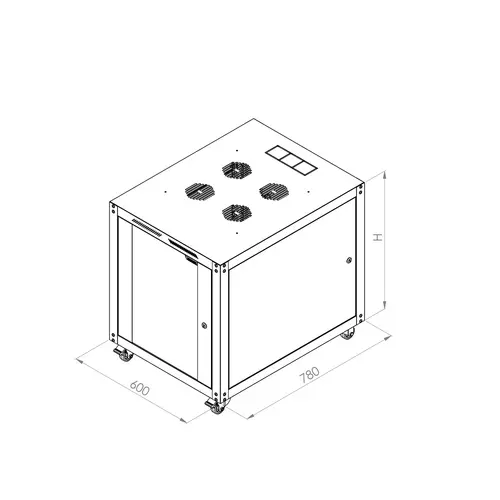 Комуникационен шкаф, Formrack 19" Free standing rack 42U 600/800mm, height: 2096 mm, loading capacity: 600 kg, front tempered glass door, openable locking sides and back (does not include castor/feet group) - image 1