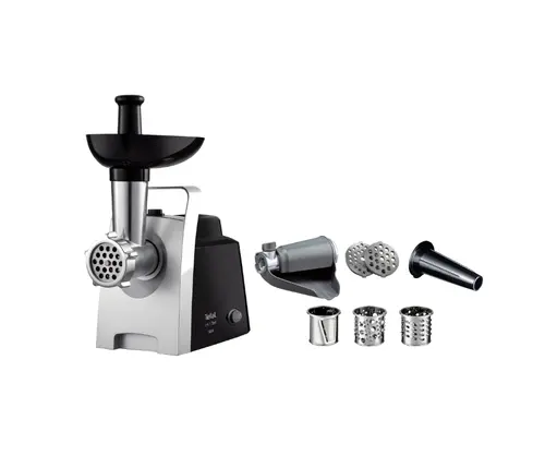 Mașină de tocat carne, Tefal NE109838, HV1 7IN 1, 1400W, 1.7kg/min, coulis, 2 site, răzătoare cu 3 tamburi, mâner