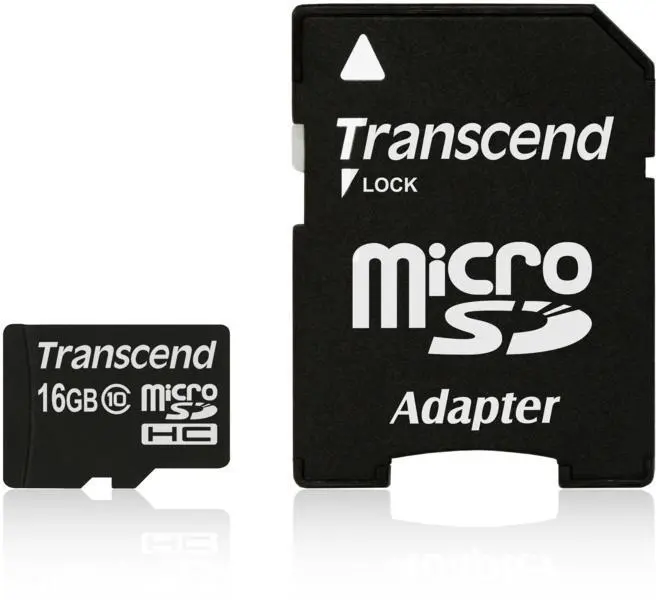 Памет, Transcend 16GB micro SDHC (with adapter, Class 10)