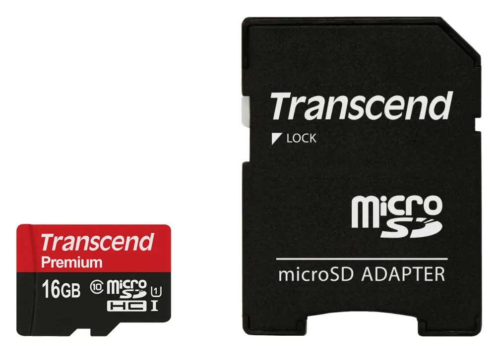Памет, Transcend 16GB micro SDHC UHS-I Premium (with adapter, Class 10)
