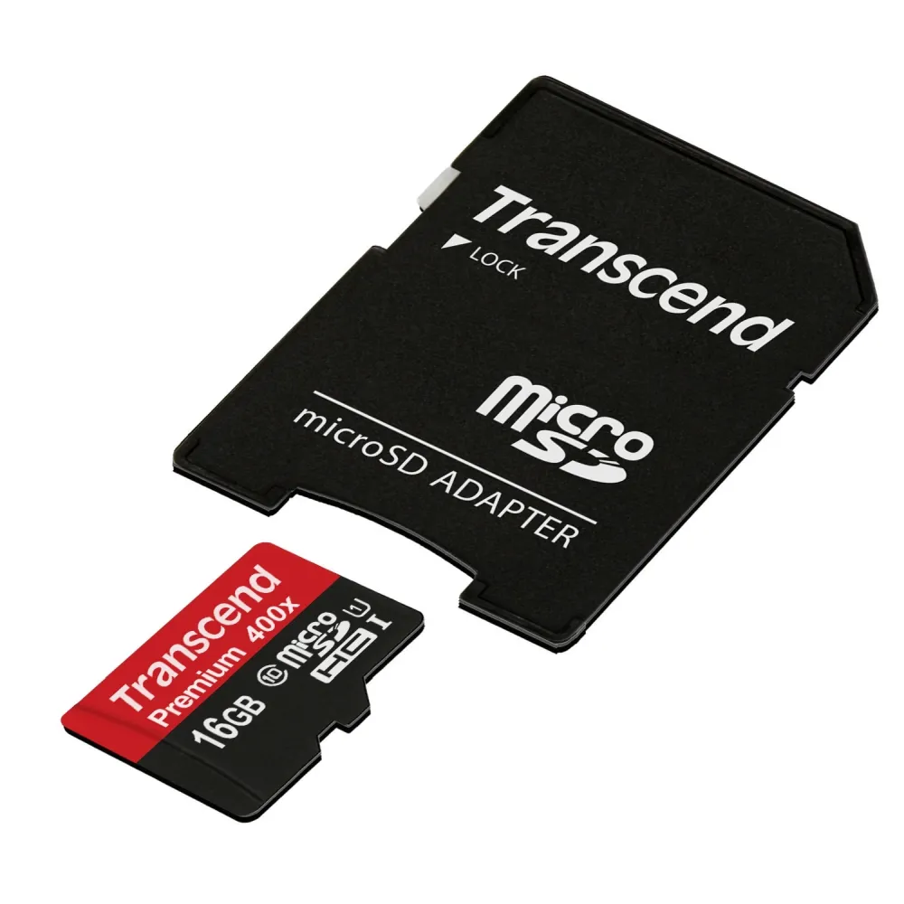 Памет, Transcend 16GB micro SDHC UHS-I Premium (with adapter, Class 10) - image 1