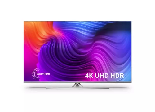 Телевизор, Philips 43PUS8506/12, 43" THE ONE, UHD 4K LED 3840x2160, DVB-T2/C/S2, Ambilight 3, HDR10+, HLG, Android 9, Dolby Vision, Dolby Atmos, Quad Core P5 Perfect/Al, 60Hz, BT 4.2, HDMI, USB, Cl+, 802.11ac, Lan, 20W RMS, Swivel Stand, Silver