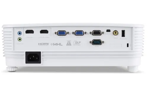 Мултимедиен проектор, Acer Projector P1155, DLP, SVGA(800x600), 4000 ANSI Lumens, 20000:1, 1.1x, 3D ready, VGA x2, HDMI, HDMI/MHL, RCA, Audio in/out, VGA out, USB type A (5V/1A), Speaker 1x3W, RS232, USB mini-B, Lamp life up to 15000h, Auto Keystone, Bag, 2.4kg, White - image 4