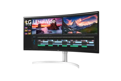Монитор, LG 38WN95C-W, 38" Curved 21:9 UltraWide, QHD Nano IPS(3840 x 1600) Anti-Glare, 1ms (GtG at Faster), 144 Hz, FreeSync Premium Pro, G-SYNC Compatible, 1000:1, 450cd/m2, DCI-P3 98%, HDR 10, HDMI, DisplayPort, USB3.0, Thunderbolt, Headphone Out, Height, Swiv - image 1