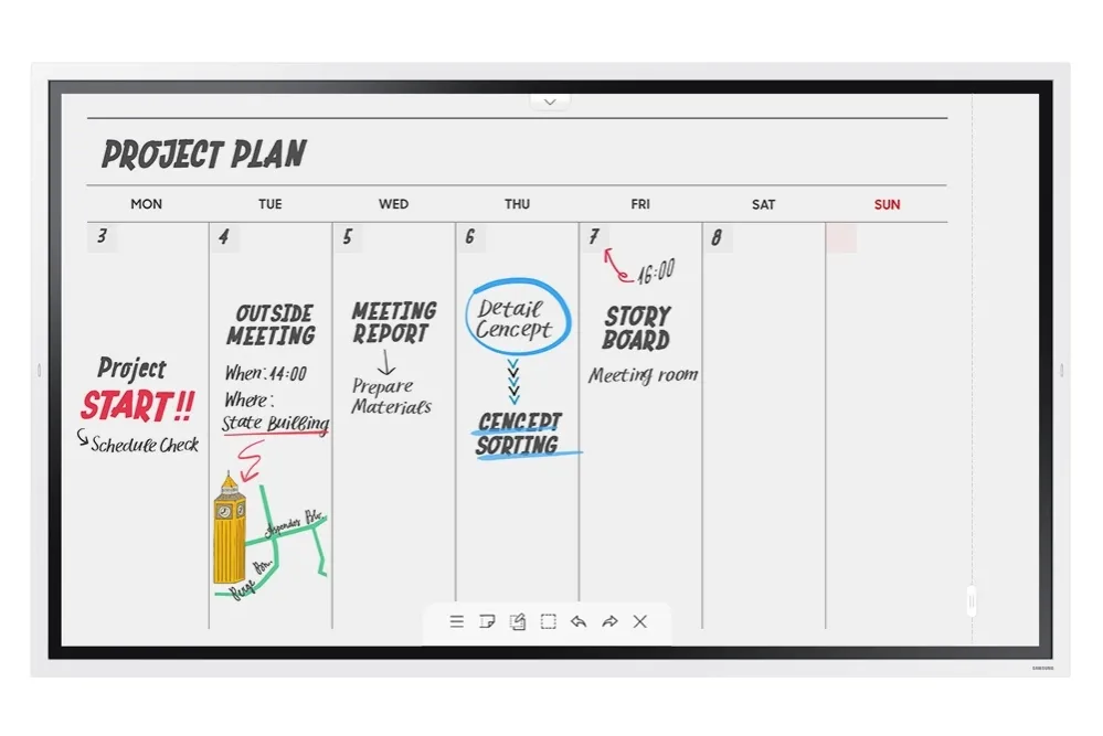 Интерактивен дисплей, Samsung Flip WM65R 65" 3,840 x 2,160, 4K Digital Flipchart TOUCH , Mirroring, Remote Management, Wi-Fi, Remote PC & Bluetooth Support, HDMI