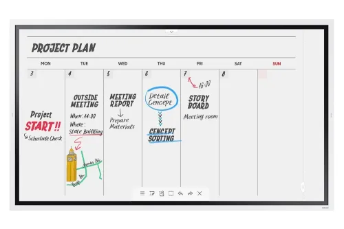 Интерактивен дисплей, Samsung Flip WM65R 65"  3,840 x 2,160, 4K Digital Flipchart TOUCH , Mirroring, Remote Management, Wi-Fi, Remote PC & Bluetooth Support, HDMI