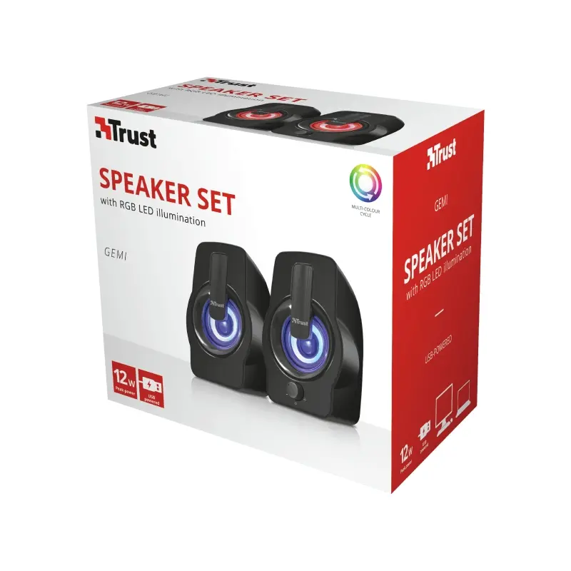 Ηχεία, TRUST Gemi 2.0 Speaker RGB μαύρο - image 6