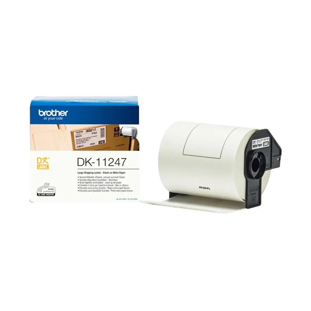 Consumabil, Brother DK-11247 Hârtie mare pentru expediere 103mm x 164mm (180), Negru pe alb