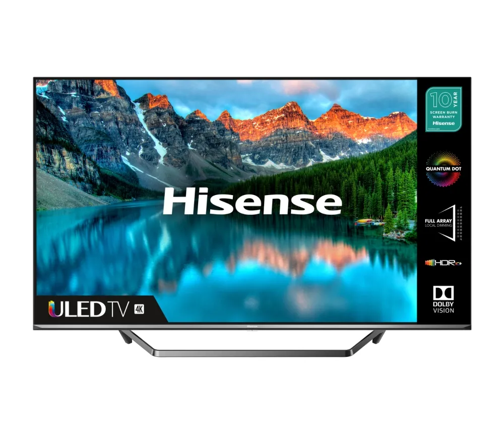 Телевизор, Hisense 65" U7QF, 4K Ultra HD 3840x2160, ULED, FALD, Quantum Dot, HDR 10+, HLG, Dolby Vision, Dolby Atmos, Sound by JBL, Smart TV, WiFi 5GHz, WiFi Direct, BT, DLNA, 4xHDMI, 2xUSB, LAN, CI+, DVB-T2/C/S2, Black/Silver