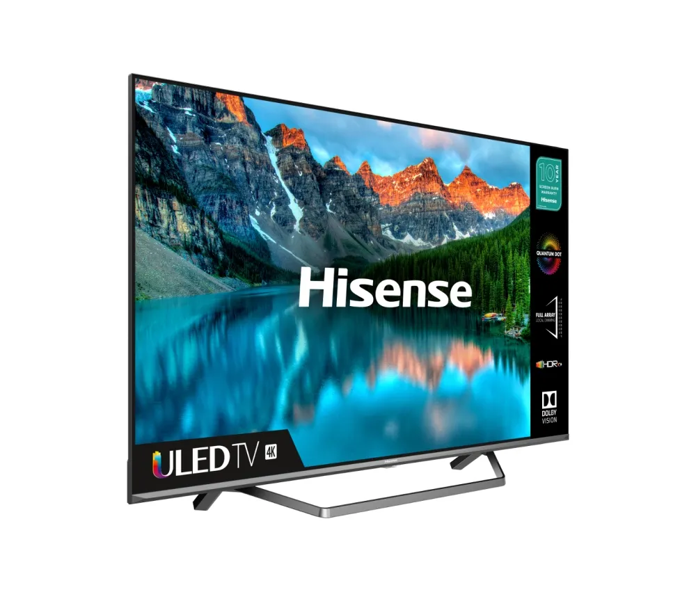 Телевизор, Hisense 65" U7QF, 4K Ultra HD 3840x2160, ULED, FALD, Quantum Dot, HDR 10+, HLG, Dolby Vision, Dolby Atmos, Sound by JBL, Smart TV, WiFi 5GHz, WiFi Direct, BT, DLNA, 4xHDMI, 2xUSB, LAN, CI+, DVB-T2/C/S2, Black/Silver - image 1