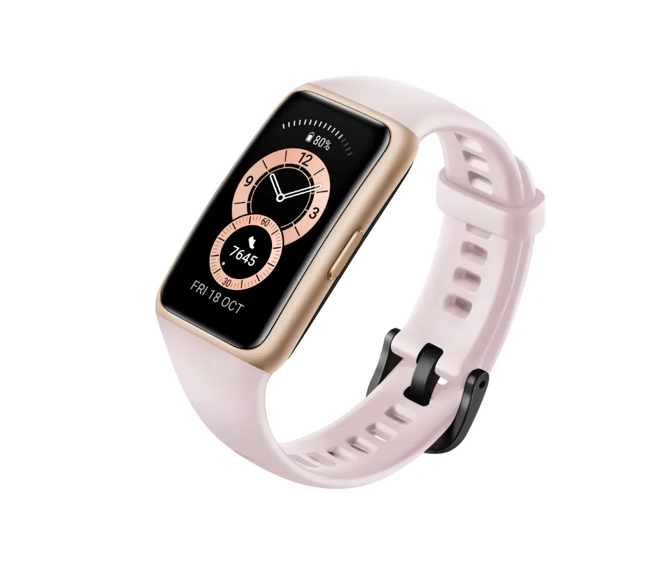 Фитнес гривна, Huawei Band 6, Pink, 1.47" AMOLED color screen, 6-axis IMU sensor, battery 180 mAh, Water resistance 5ATM, BT