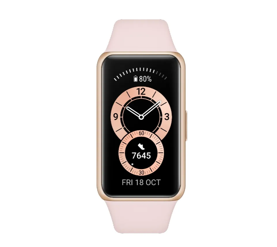 Фитнес гривна, Huawei Band 6, Pink, 1.47" AMOLED color screen, 6-axis IMU sensor, battery 180 mAh, Water resistance 5ATM, BT - image 2