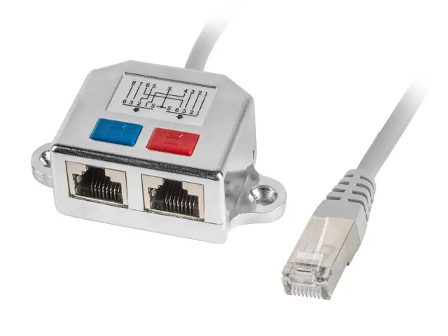 Адаптер, Lanberg adapter LAN splitter RJ45 -> 2x RJ45 ftpad-0026-s - image 1