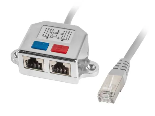 Адаптер, Lanberg adapter LAN splitter RJ45 -> 2x RJ45 ftpad-0026-s - image 1