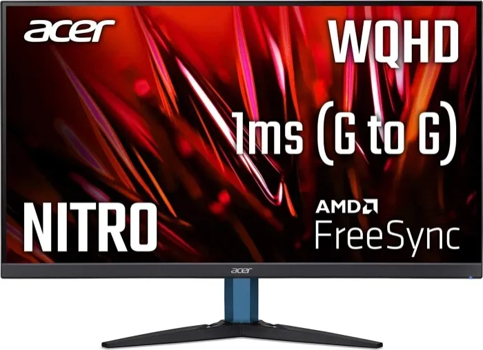 Монитор, Acer Nitro KG272Ubmiipx, 27" IPS LED, Anti-Glare, ZeroFrame, AMD FreeSync, 1ms(VRB), 100M:1, 250nits, 2560x1440 WQHD, 75Hz, 2xHDMI, DP, Audio out, Speakers 2x2W Tilt, Black