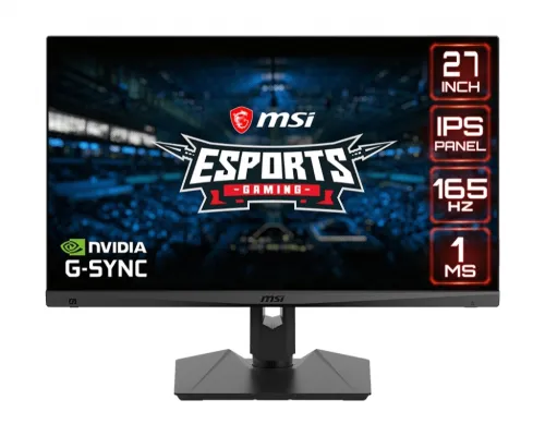 Монитор, MSI Optix MAG274R2, 27'', IPS, 165Hz, 1ms, 1920x1080, FLAT, FreeSync Premium, G-Sync Compatible, Gaming OSD, Mystic Light, 300 cd/m, 1000:1, DCR 100M:1, 1xDP, 1xHDMI, 1xUSB-C (DP alt.), 2xUSB 2.0, Earphone out, Height Adj., 9S6-3CA7BA-036