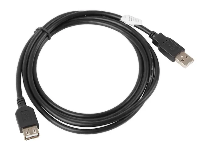 Кабел, Lanberg extension cable USB 2.0 AM-AF, 1.8m, black - image 1