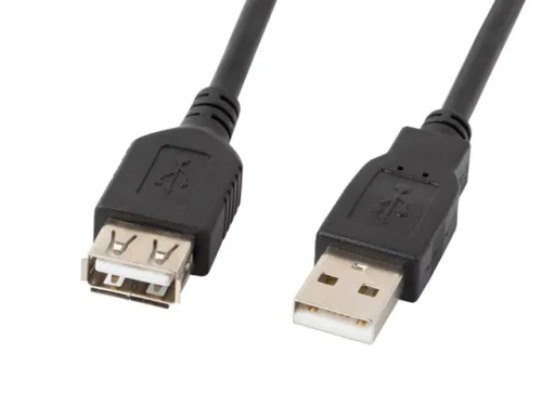 Кабел, Lanberg extension cable USB 2.0 AM-AF, 1.8m, black