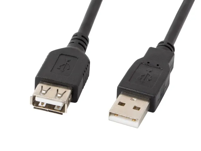 Кабел, Lanberg extension cable USB 2.0 AM-AF 2.0, 3m, black