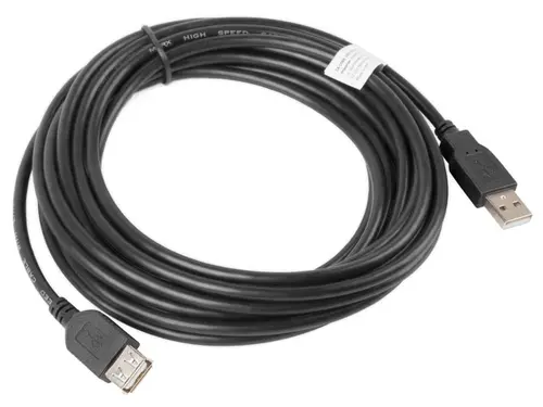 Кабел, Lanberg extension cable USB 2.0 AM-AF, 5m, black - image 1