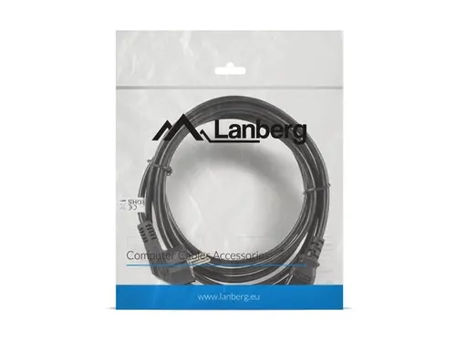 Кабел, Lanberg CEE 7/7 -> IEC 320 C13 power cord 3m VDE, black - image 3