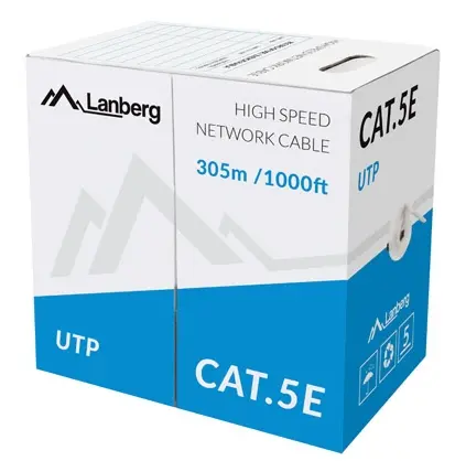 Кабел, Lanberg LAN cable UTP CAT.5E 305m stranded CCA, grey