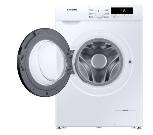 Пералня, Samsung WW90T304MBW/LE, Washing machine 9 kg, 1400 rpm, Energy Efficiency D, Spin Efficiency B, Digital Inverter Technology, Quick Wash, Drum Clean, white, black door - image 4