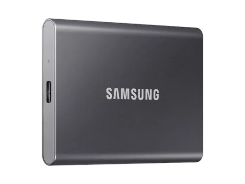 Твърд диск, Samsung Portable SSD T7 500GB, USB 3.2, Read 1050 MB/s Write 1000 MB/s, Titan Gray