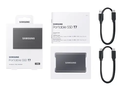 Hard disk, Samsung Portable SSD T7 1TB, USB 3.2, Citire 1050 MB/s Scriere 1000 MB/s, Titan Gray - 4