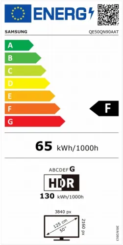Телевизор, Samsung 50'' 50QN90A QLED FLAT, SMART, 4400 PQI, Quantum Mini LED, Micro Dimming, Quantum HDR 1500, HDR 10+, FreeSync Premium Pro, Dolby Digital Plus, Q-Symphony, Mirroring, Bixby, Bluetooth 4.2, Wi-Fi 5, 4xHDMI, 2xUSB, Frameless, Tizen, Titan Black - image 2