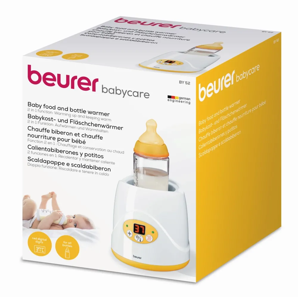 Нагревател за бутилки, Beurer BY 52 Baby food and bottle warwmer, 2-in-1 warms up food and keeps it warm, digital temperature display,Led display,with lifter,with cap, auto switch-off. - image 2