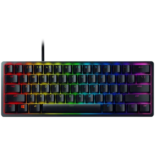 Huntsman V3 Pro Mini - US Layout, Gaming Keyboard, Analog Optical Switch Gen-2, 60% size, Razer Chroma™ RGB, Detachable Type C Cable, Doubleshot PBT Keycaps, 5052 Brushed Aluminum Alloy Top Case, Rapid Trigger Mode, Analog Input