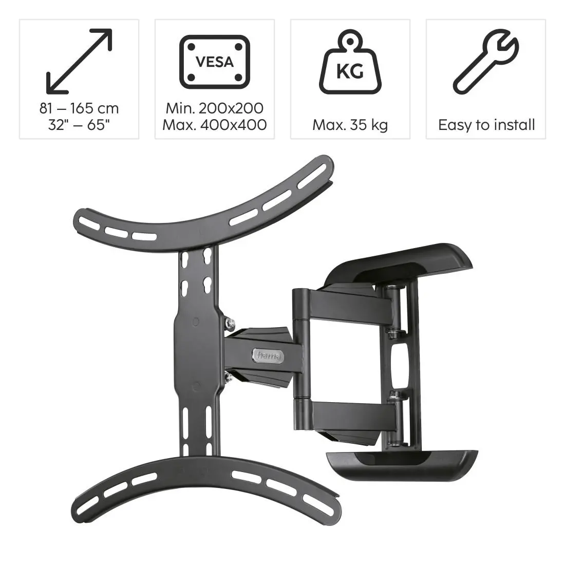 Suport de perete pentru TV Fullmotion, 165 cm, 32-65 ", 220834 - image 15