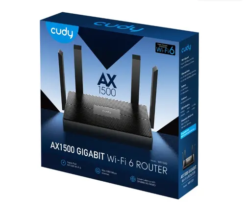 Рутер, Cudy WR1500 AX1500 Gigabit Wi-Fi 6 Router 1201Mbps at 5GHz + 300Mbps at 2.4GHz - image 4