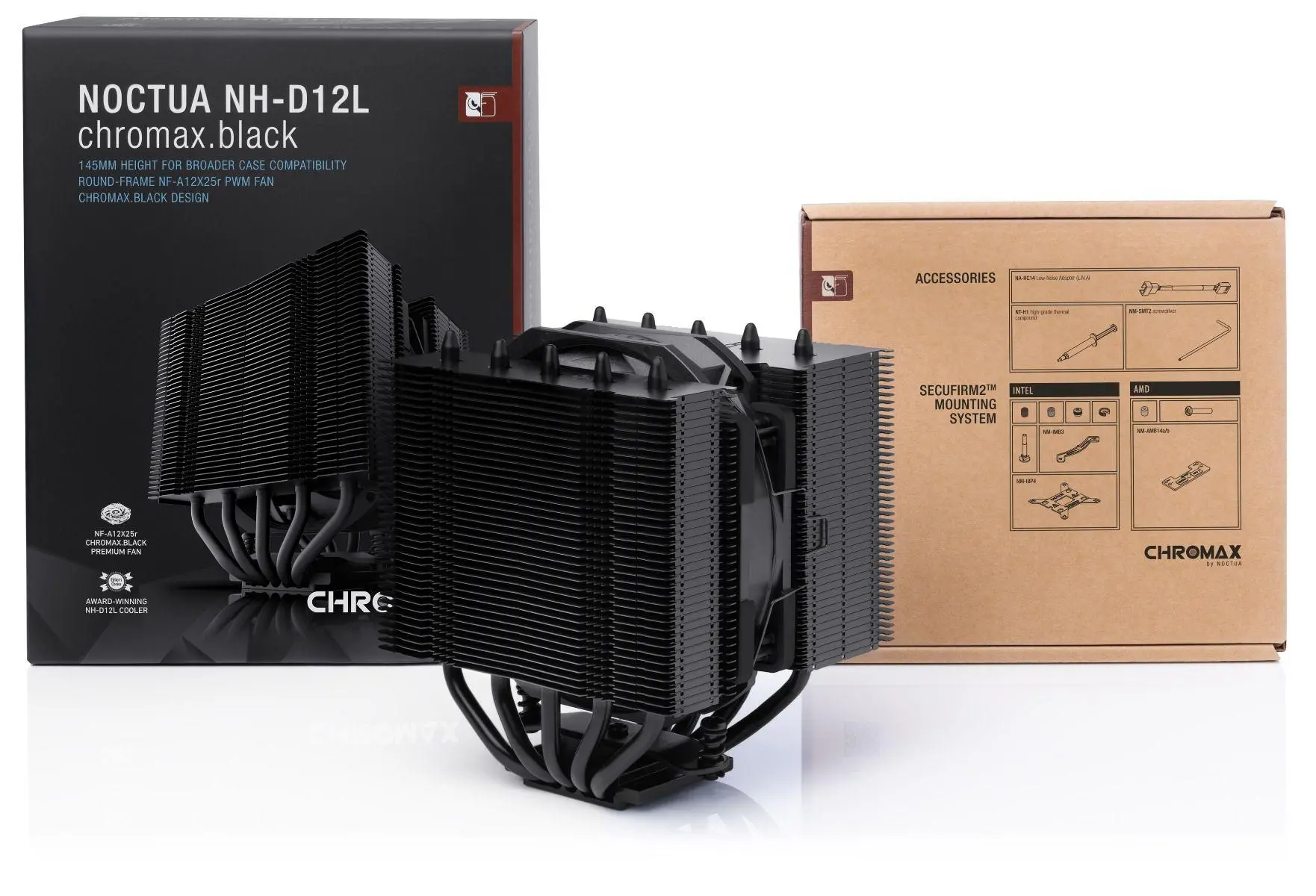 Noctua Охлаждане CPU Cooler NH-D12L chromax.black - image 2