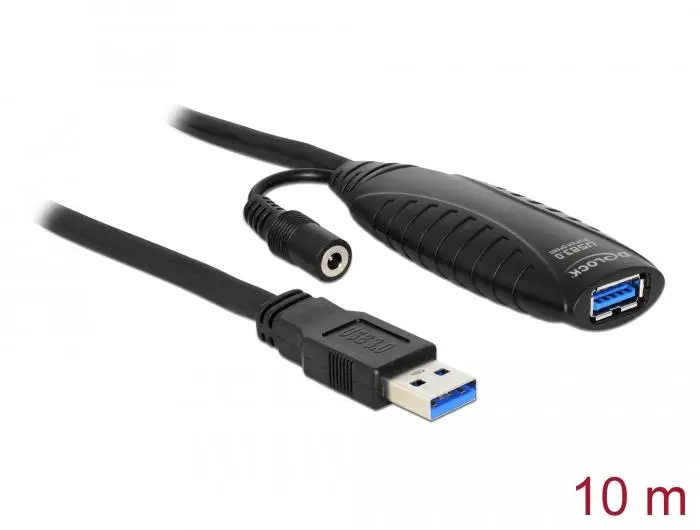 Cablu prelungitor DeLock, Activ, USB-A tată - USB-A mamă, USB 3.0, 10 m - image 1