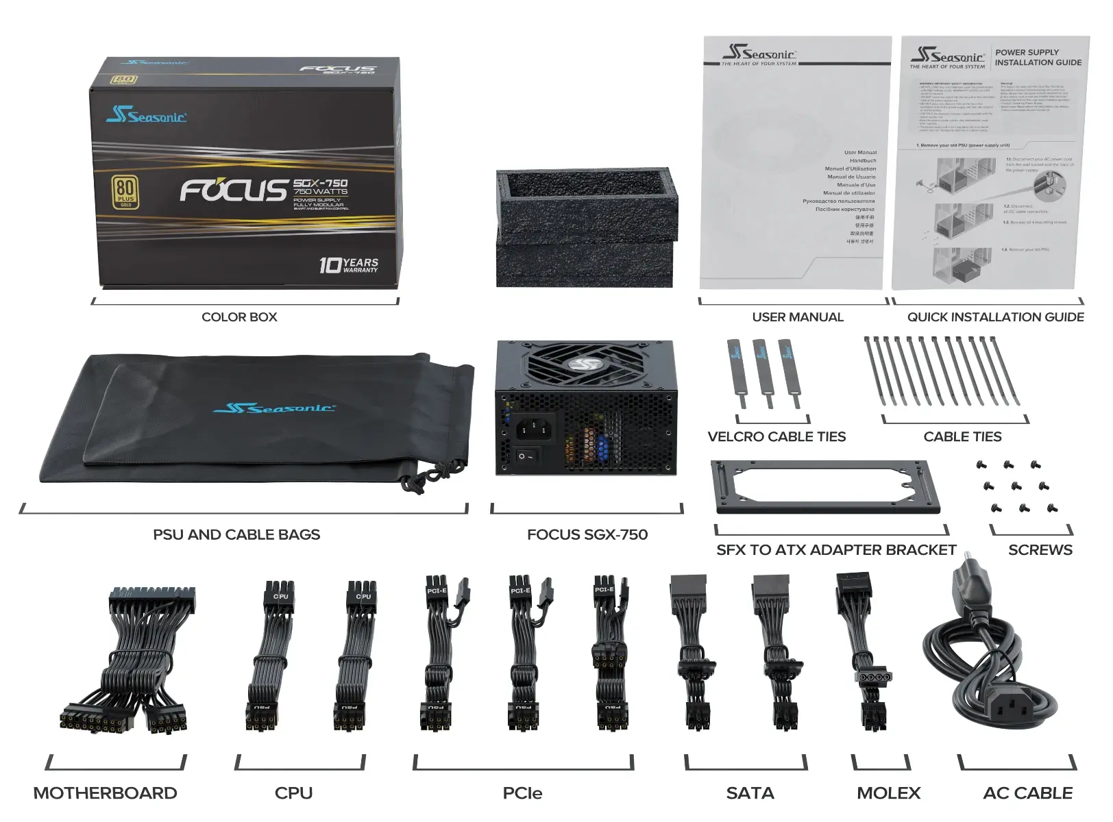 Seasonic захранване PSU SFX/ATX 750W Gold, Full Modular - FOCUS SGX-750 - SSR-750SGX - image 8