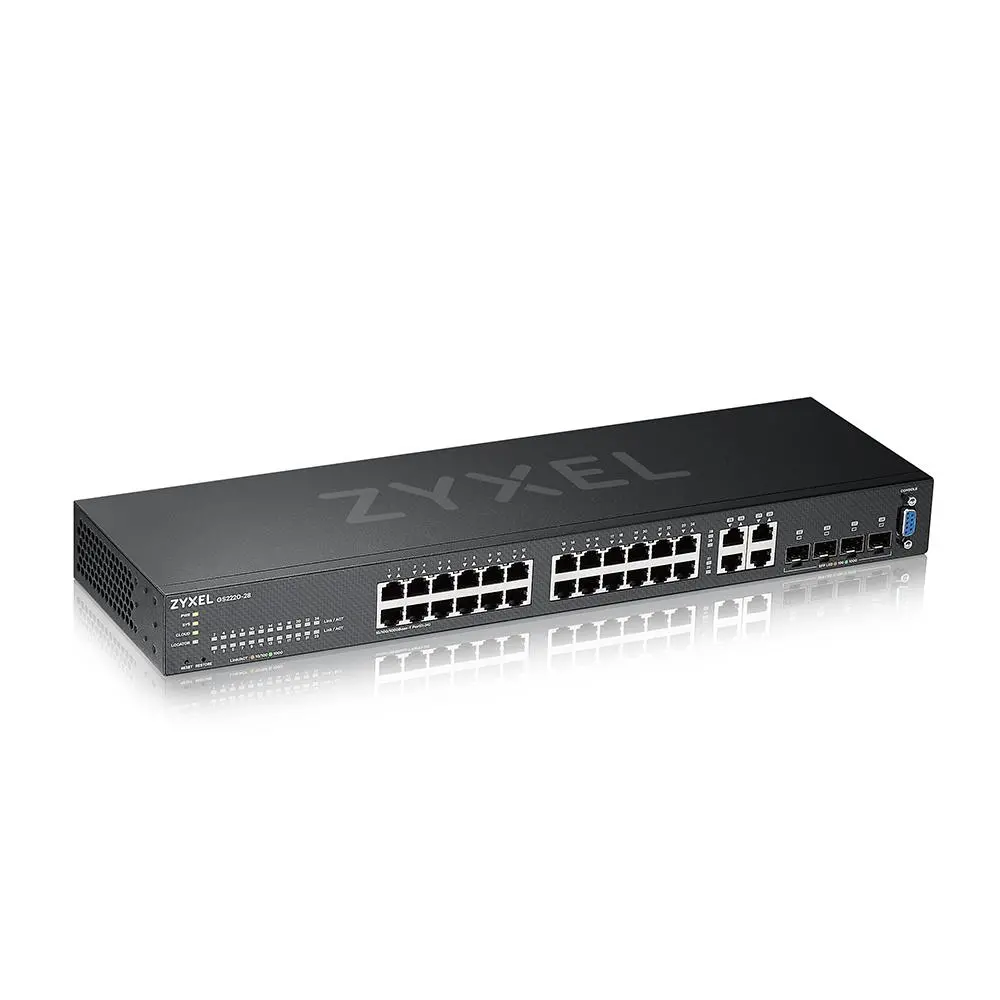 Switch ZyXEL GS-2220-28, 24 porturi Layer2+, 24x Gigabit + 4x Gigabit combo (RJ45/SFP), administrabil