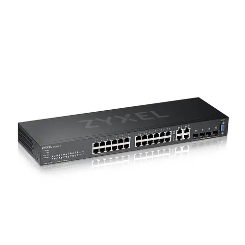 Switch ZyXEL GS-2220-28, 24 porturi Layer2+, 24x Gigabit + 4x Gigabit combo (RJ45/SFP), administrabil - 1