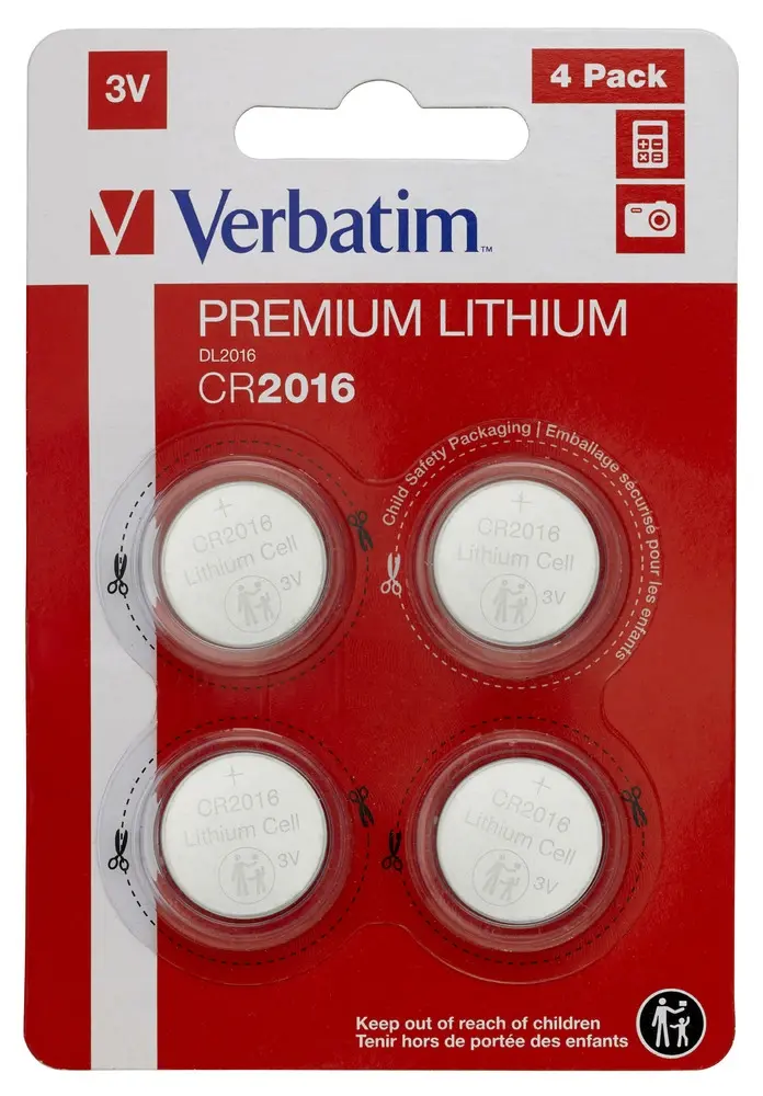 Батерия, Verbatim LITHIUM BATTERY CR2016 3V 4 PACK
