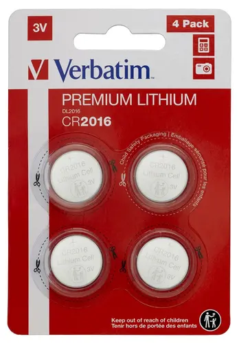 Μπαταρία, Verbatim LITHIUM BATTERY CR2016 3V 4 PACK - 1