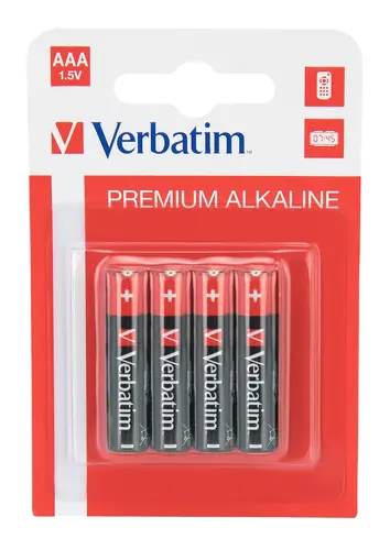 Батерия, Verbatim ALKALINE BATTERY AAA 4 PACK (HANGCARD)