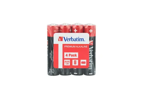 Батерия, Verbatim ALKALINE BATTERY AAA 4 PACK (SHRINK WRAP)